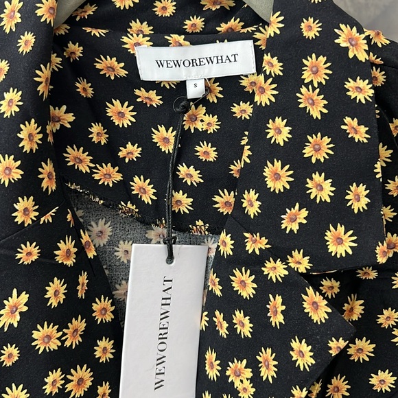 NWT $128 REVOLVE WeWoreWhat puff sleeve wrap dress mini S - Picture 8 of 14